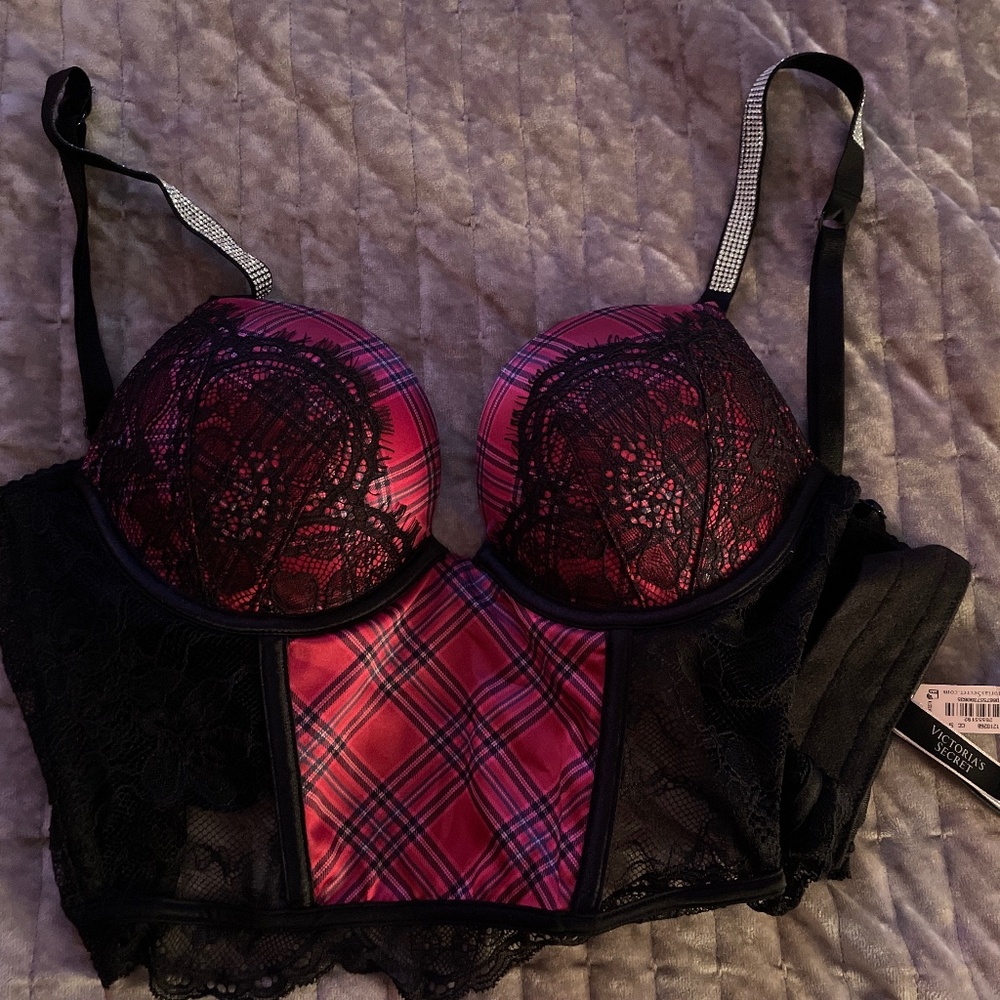 Victoria’s Secret plaid flannel lingerie top with push up!